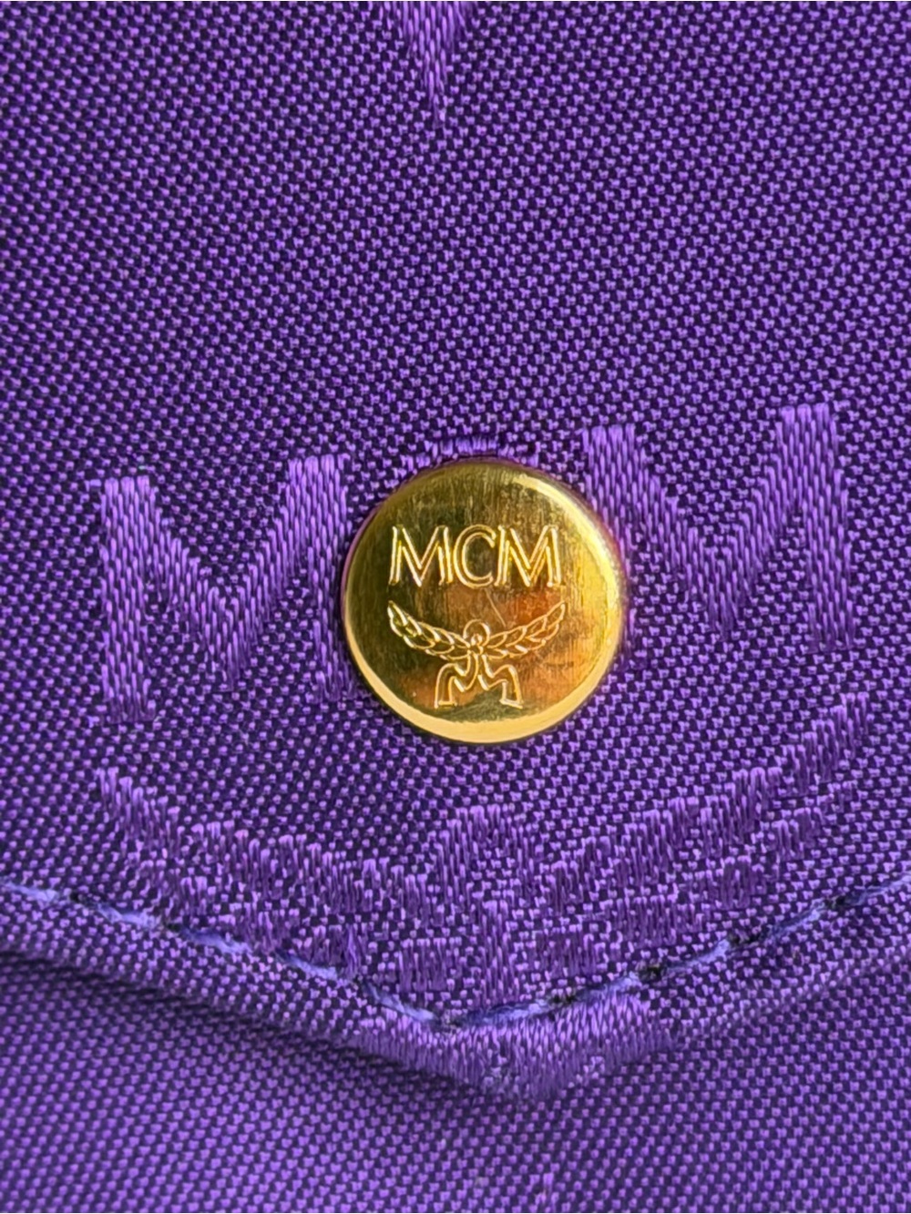 Vintage MCM Purple Tonal Monogram Chain Bag & Matching Wallet and Mirror Set - Picture 17 of 17